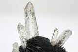 Quartz Crystals On Sparkling Bladed Hematite - Lechang Mine #225996-2